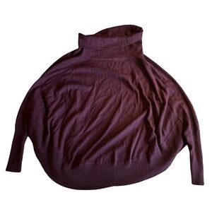 Smartwool Poncho Merino Cowl Neck Dolman Sleeves Merino Sweater, Berry, Size S